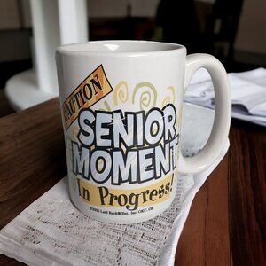 Caution Senior Moment In Progress Coffee Mug 2000 Laid Back 11oz Fun Gift